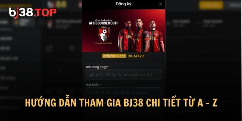 Việc đăng ký tài khoản trên BJ38 rất đơn giản